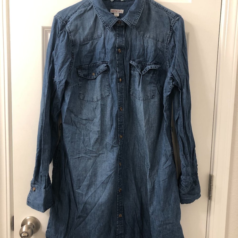 Women's Denim Dress in Size Large